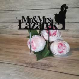 topper z parą, toppery z parą, topper, toppery, monogram, monogramy, topper mr&mrs, toppery mr&mrs, dekoracja tortu, dekoracje na wesele, napisy weselne