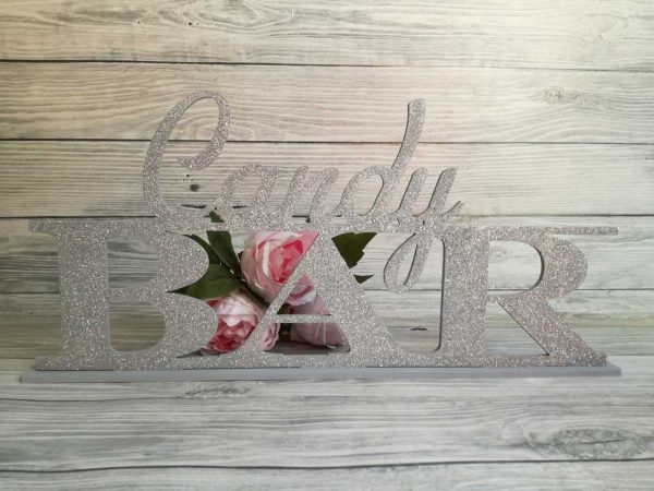 candy bar, candy bar na wesele, candy bar glamour, dekoracja słodkiego stołu, dekoracje słodkości, cukiernia na wesele, napisy weselne, napisy ślubne,