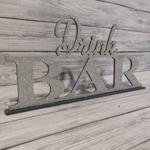 napis drink bar glamour, napis na drink bar, napis dla barmana, dekoracje glamour, glamour, dekoracje na wesele glamour, napisy weselne, napisy ślubne, 2