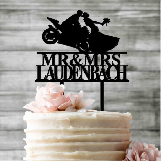 topper motocykl z nazwiskiem, toppery motocykl z nazwiskiem, topper z motocyklem na wesele, toppery z motocyklem na wesele, napisy weselne, napisy na wesele,